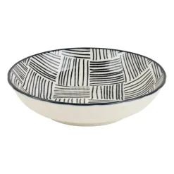 Tapas schaaltje Sevilla - zwarte streepjes - ø14x3.5 cm