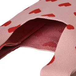 Tas hartjes - roze/rood - 20x34cm