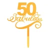 Tasty Me cake topper - 50 & fabulous - goud