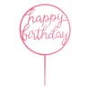 Tasty Me cake topper - Happy Birthday rond - roze