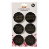 Team groom buttons - zwart/goudkleurig - set van 6
