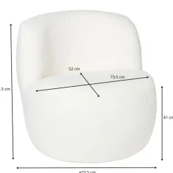 Teddy fauteuil - wit - ø73.5x71.5 cm