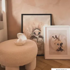 Teddy poef dodo - wit - ø52x31 cm