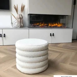 Teddy poef gelaagd met opbergruimte - Troyes - ø41x32.5 cm