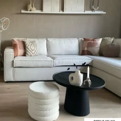 Teddy poef gelaagd met opbergruimte - Troyes - ø41x32.5 cm