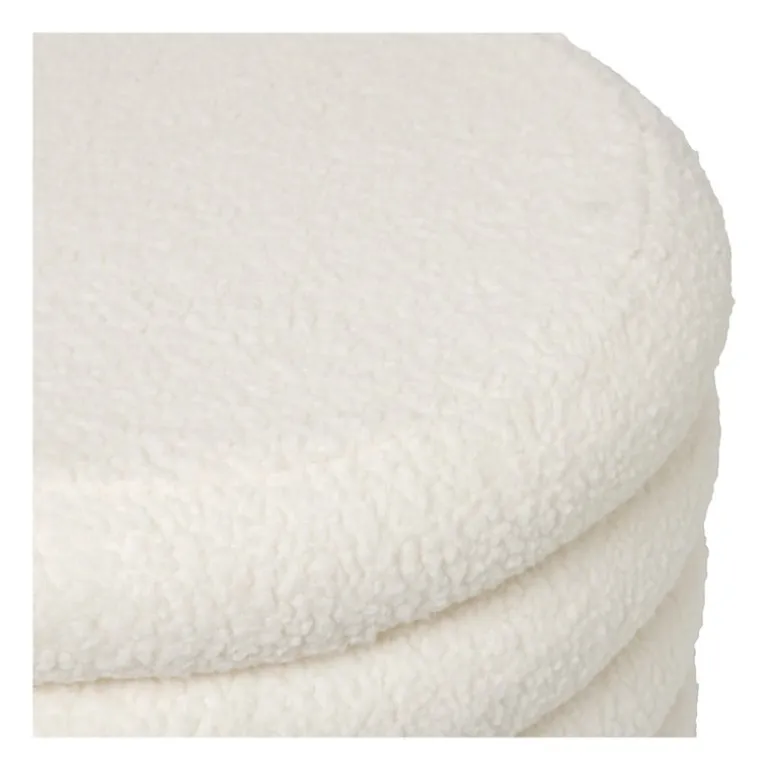 Teddy poef gelaagd xl - wit - ø55x32 cm