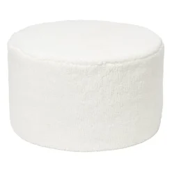 Teddy poef rond - wit - ø55x32 cm