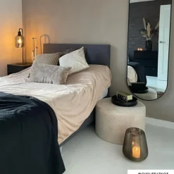 Teddy poef rond - wit - ø55x32 cm