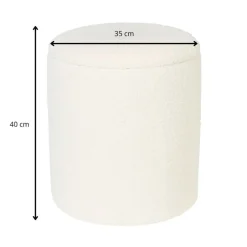 Teddy poef rond met opbergruimte - Troyes - ø35x40 cm