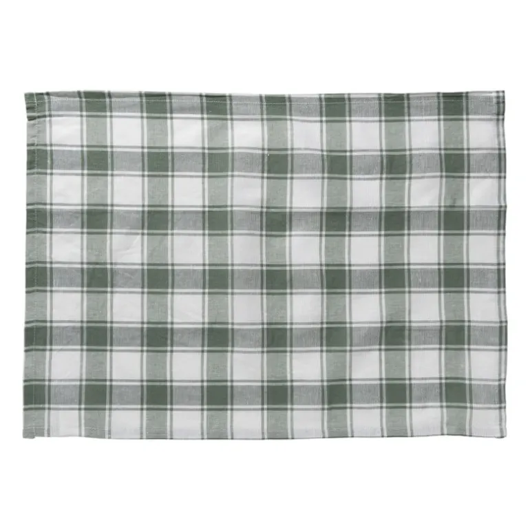 Theedoeken set van 3 - groen/wit - 45x65 cm