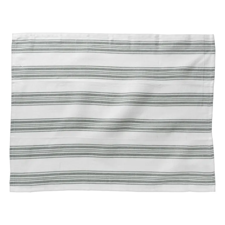 Theedoeken set van 3 - groen/wit - 45x65 cm