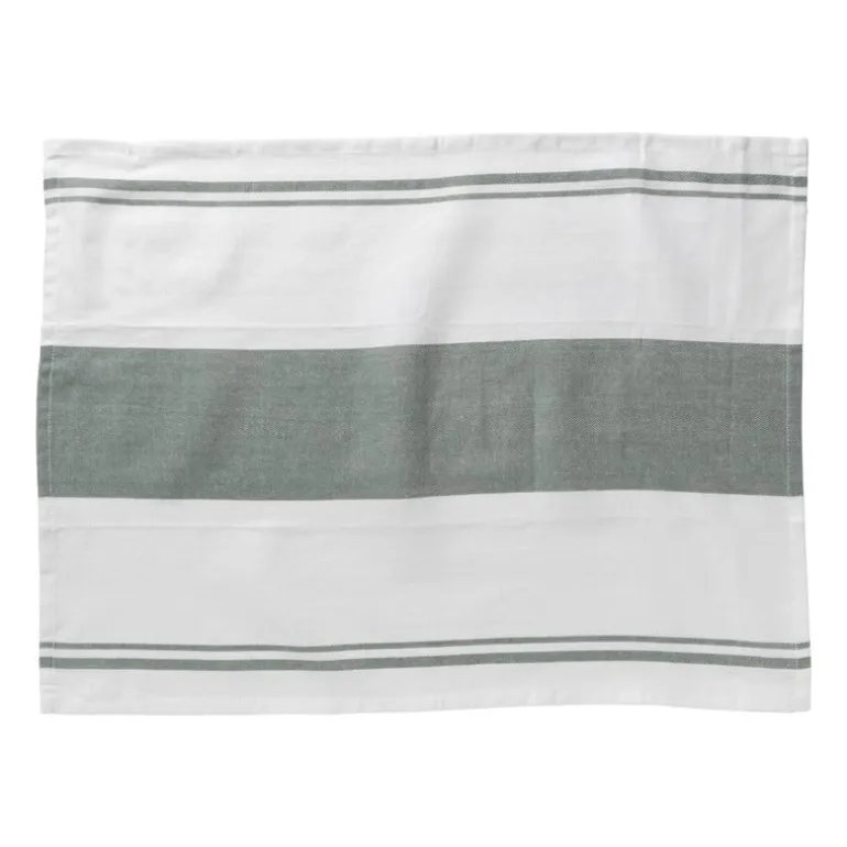 Theedoeken set van 3 - groen/wit - 45x65 cm