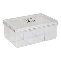 Theedoos - 6 vakken - transparant