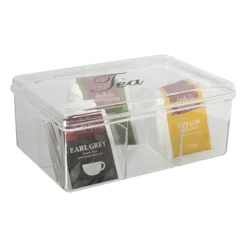 Theedoos - 6 vakken - transparant