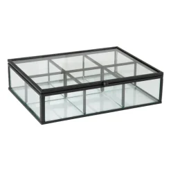 Theedoos - 6 vakken - zwart