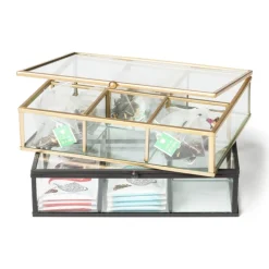 Theedoos - 6 vakken - zwart