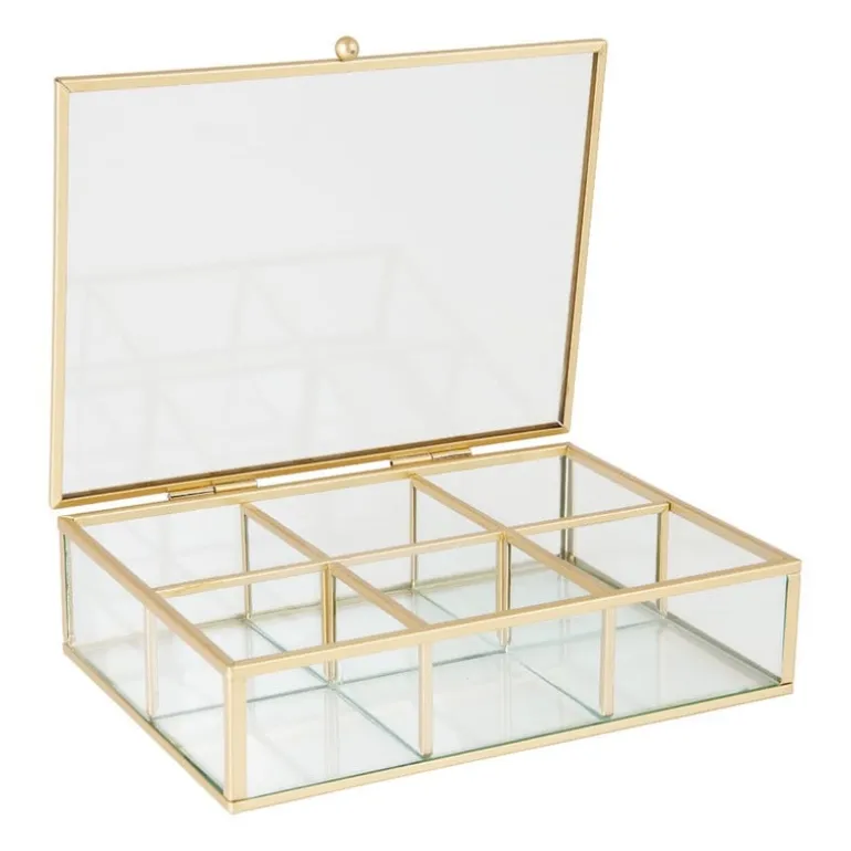 Theedoos - 20x15x5 cm - goud