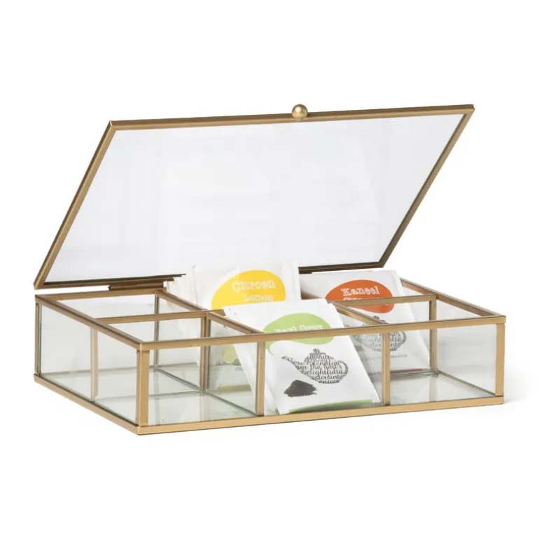 Theedoos - 20x15x5 cm - goud