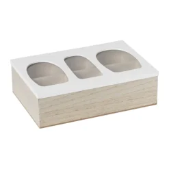 Theedoos organisch - 6 vakken - 26x16x7 cm