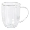Theeglas dubbelwandig ribbel - 250 ml - glas