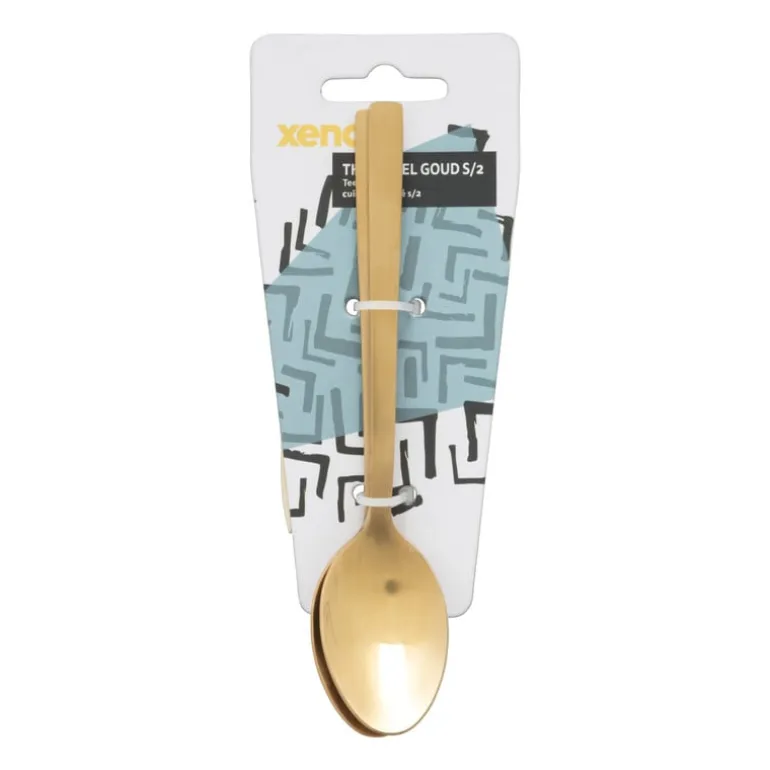 Theelepels - goudkleurig - set van 2