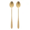 Theelepels lang - goudkleurig - set van 2