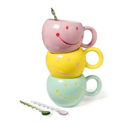 Theelepels roze - glas - set van 4