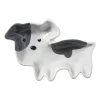 Theezakjeshouder hond frenchie - wit/grijs - 2.3x8 cm