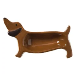 Theezakjeshouder hond teckel - bruin - 2.3x8 cm