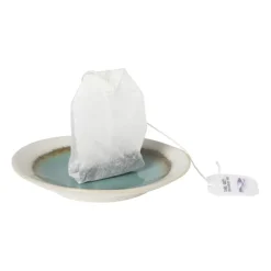 Theezakjeshouder Roots - turquoise - ø10x1.5 cm