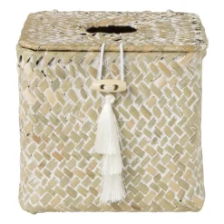 Tissuebox zeegras - naturel - 13x14x14 cm