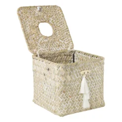 Tissuebox zeegras - naturel - 13x14x14 cm