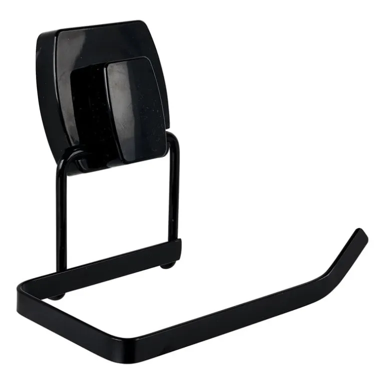 Toiletpapier houder easy lock - zwart - 12x9x10 cm