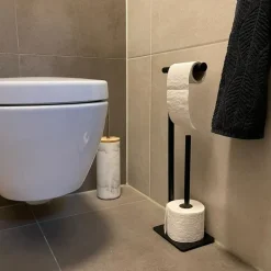 Toiletpapierhouder - metaal - 16,5x13x53,5 cm