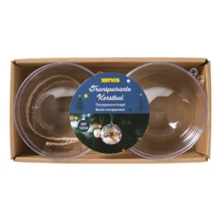 Transparante kerstbal - ø12 cm - set van 2