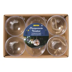 Transparante kerstbal - ø8 cm - set van 6