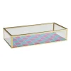Tray goud met blokjes klein - goud/roze/blauw