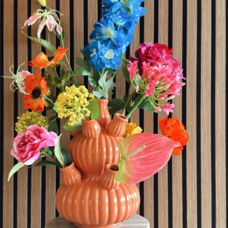 Tulpenvaas groot - roze - ø21.5x29.5 cm