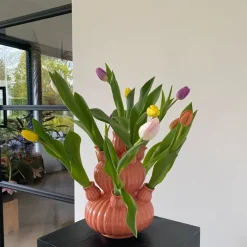 Tulpenvaas groot - roze - ø21.5x29.5 cm