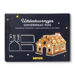 Uitsteekvormpjes gingerbread huis - set van 10