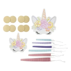 Unicorn waaiers - multikleur - set van 6