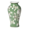 Vaas bloemenprint groot - groen - ø9x17.5 cm