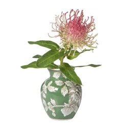 Vaas bloemenprint klein - groen - ø9x11.5 cm