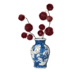 Vaas bloemenprint middel - blauw - ø9.5x15 cm