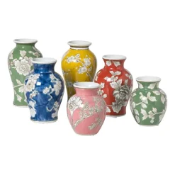 Vaas bloemenprint middel - blauw - ø9.5x15 cm