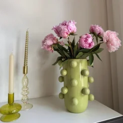 Vaas bollen - groen - ø19.5x26.5 cm