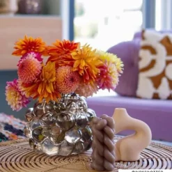 Vaas bubbels - grijs - ø22x18 cm