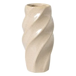 Vaas gedraaid - beige - ø8.4x17.5 cm