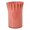 Vaas geribbeld - rood - ø15x19.5 cm