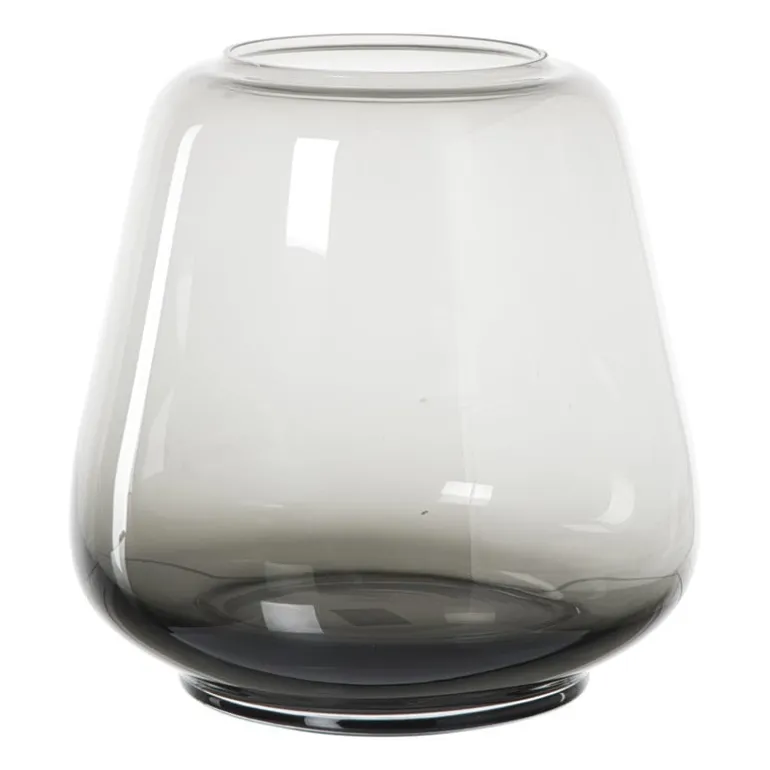 Vaas glas - grijs - ø21x21.5 cm